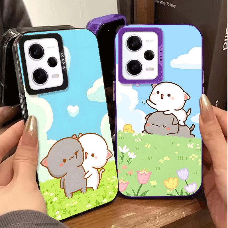 Cartoon Cute Peach Goma Shockproof Phone Case for Xiaomi Redmi Note 15 14 13 12 Pro Plus 11 11S 11T 5G Cover Anti Fall Fundas