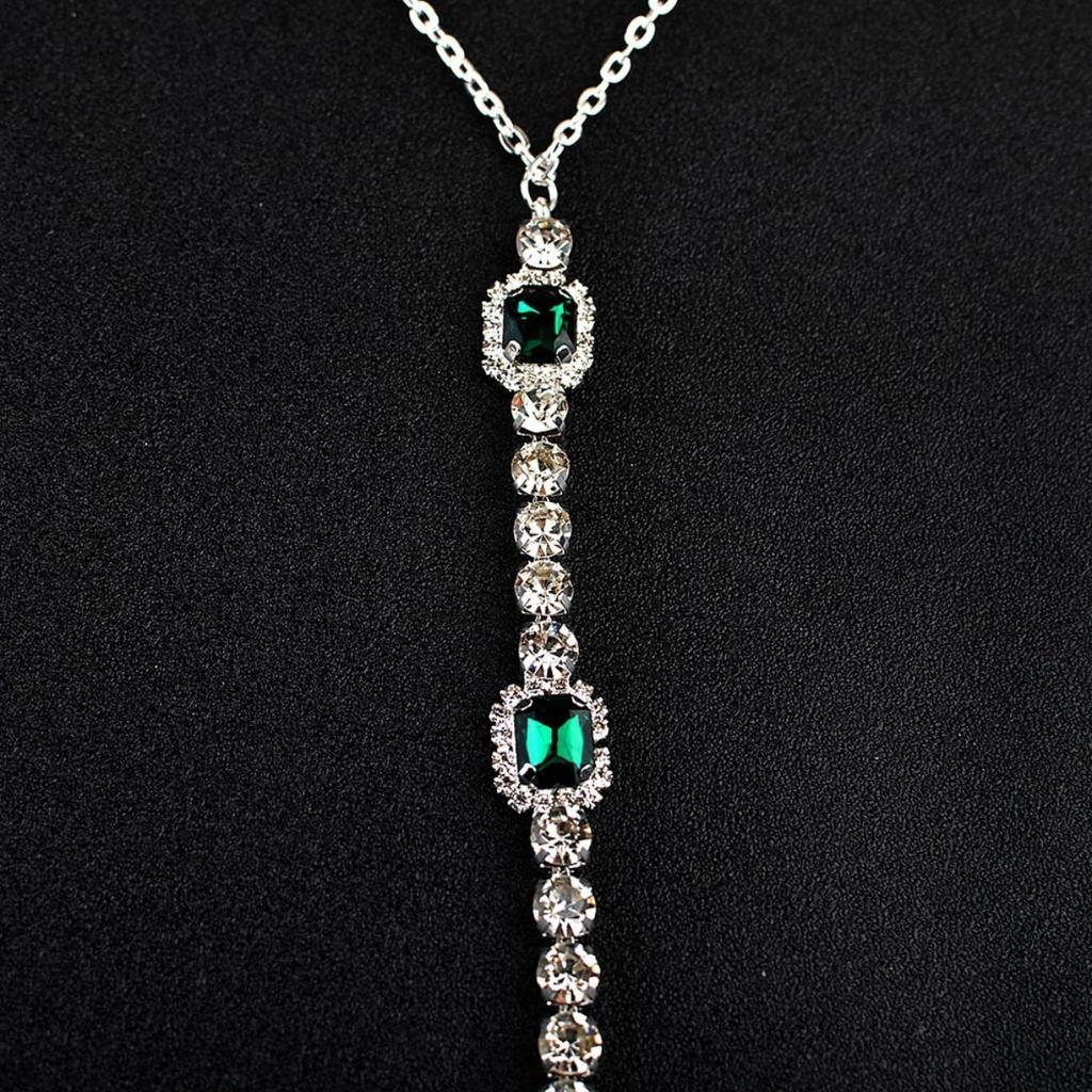 Emerald Bust Chain, Sexy Fashion Bikini Body Jewelry, Minimalist Rhinestone Elegant European & American Style Body Accessory