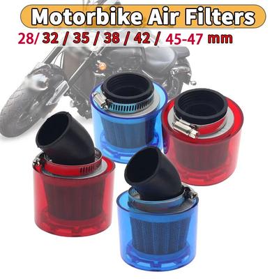 28/32/35/38/42mm Universal Blau/Rot Motorrad Motorrad Luftfilter Reiniger 50cc 110cc 125cc ATV PIT Dirt Bike Splash Proof
