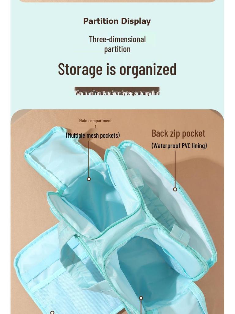 2025 Fashionable Minimalist Women's Large-Capacity Travel Makeup Bag - Portable, Lightweight, Partitioned Storage for Toiletries