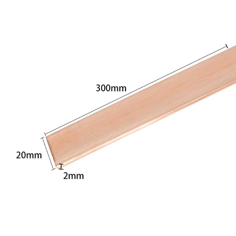1Pz Lunghezza 200/300/400Mm Barra Piatta Striscia Rame T2 Lastra di Rame Puro Materiale CNC Fai da Te Spessore 1/2/3/4Mm Barre Lastre di Rame