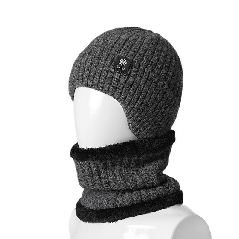 In the Elderly Hat Men Winter Warm Ear Protection Old Man Dad Grandfather Thickened Knitted Wool Hat Men Winter