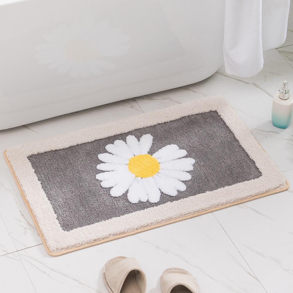 Toilet Door Cartoon Daisy Floor Mat Bathroom Non-slip Mat Bedroom Absorbent Foot Mat