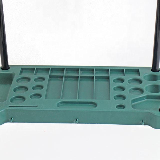 2 - Tier Square Garden Tool Rack , Heavy Duty Plastic and Steel Outdoor Organizer for Garage and Balcony