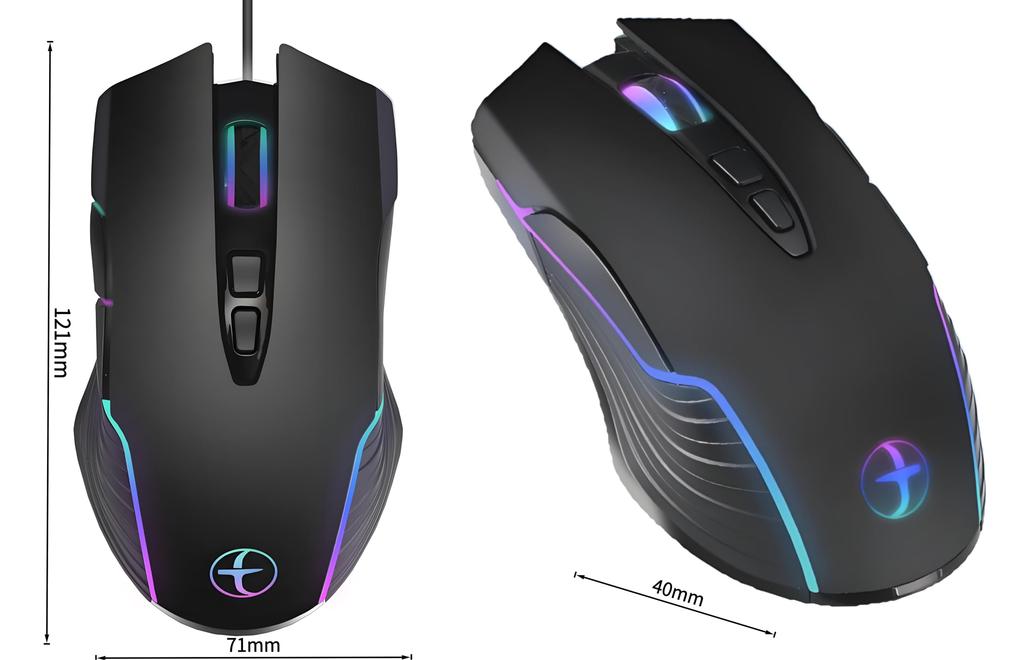 7200DPI Wired USB Ergonomic Gaming Ideal for Juggler Compatible with and Smartphones 7-Button Mouse, C/USB Compatible, Mouse, Office/Gaming, Long-Term