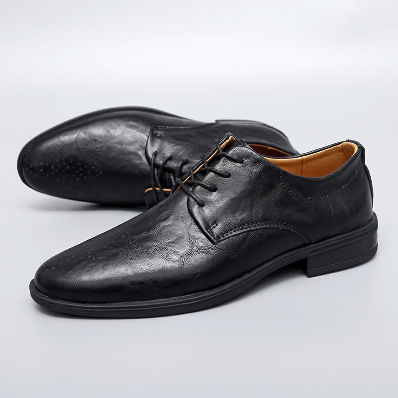Genuine Leather Casual Shoes Classic Men's Oxford Shoes Leisure Walk Men Formal Dress Footwear New Versatile Male Business Shoes