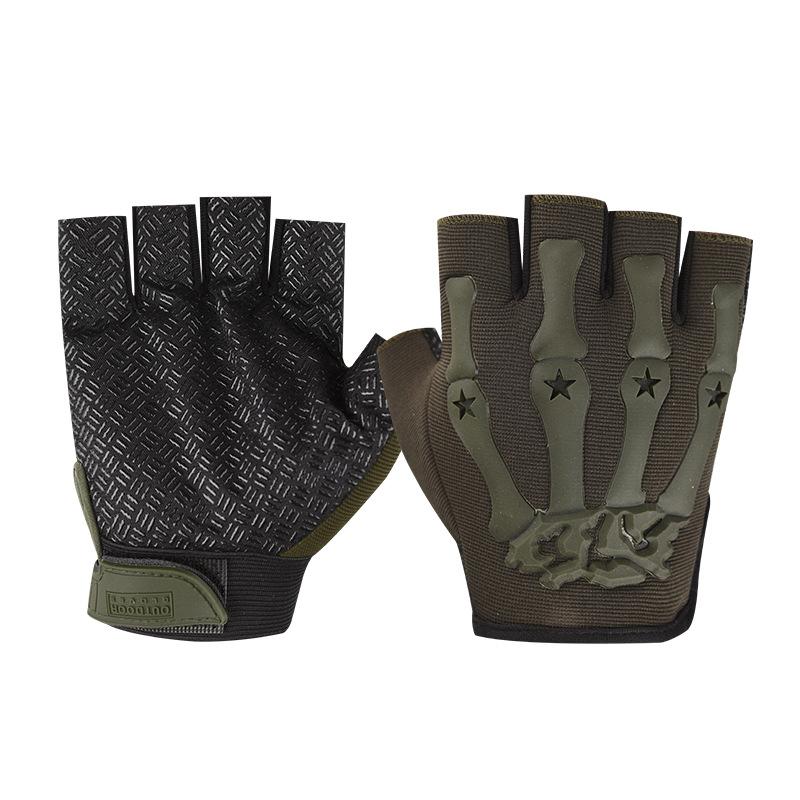 Tactical Half Finger Gloves Men's Outdoor Sports Cycling Training Anti Slip and Wear Resistant Protection Operations Military Fan Seal Special Forces