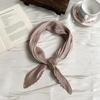 Crumpled rhombus silk scarf high-end new solid color versatile silk scarf neck small scarf streamer scarf shawl