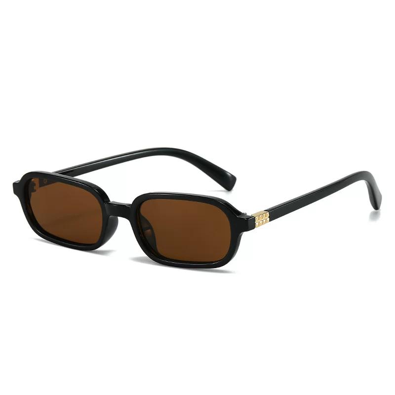 2024 New Narrow Frame Sunglasses European and American Personality Fashion Square Simple Elegant All-Match Sunglasses