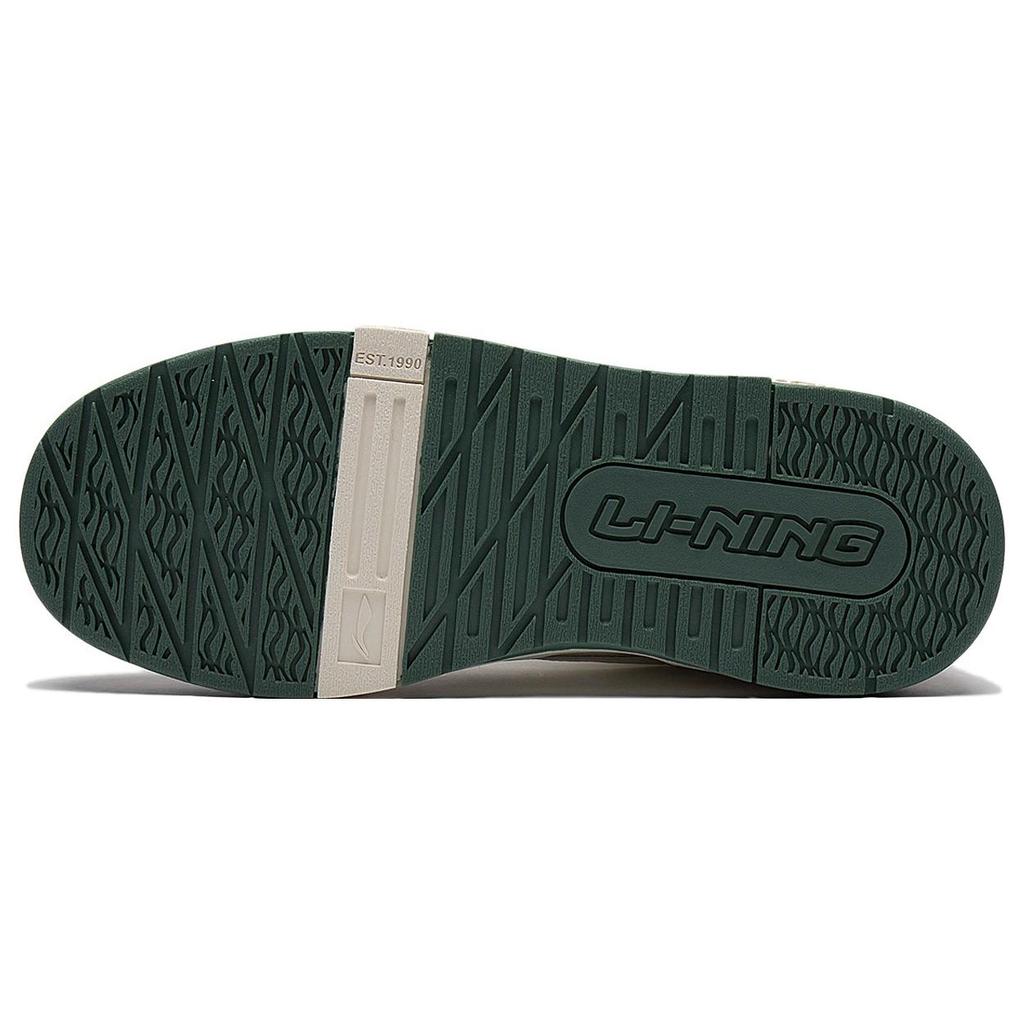 Li Ning 001 BTC Slijtvast Ademend Lage top Skateboard Schoenen Dames Wit Groen AGCT008-1