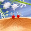 Red Pearl Reindeer Stud Earrings - Romantic Christmas Gift for Women, Cute Antler Cartilage Piercing Style.
