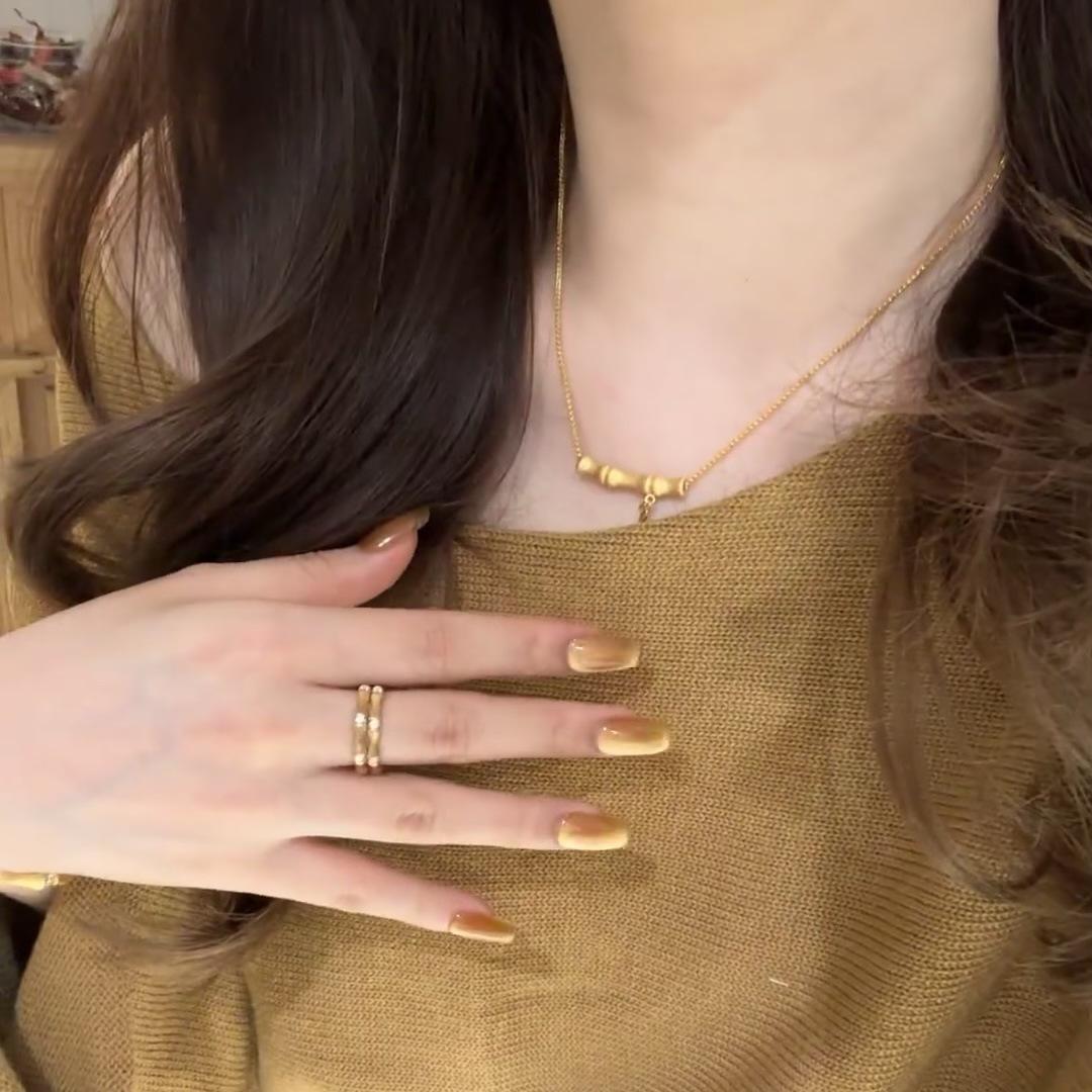 National Style, Cool Feeling, Handmade Brushed Bamboo Necklace, Women S Exquisite Design, Joint High-Rise Collarbone Chain