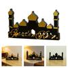 Handmade Wood Acrylic Castle Ornament For Tabletop Windowsill Bookshelf Display Middle Eastern Festival Celebration