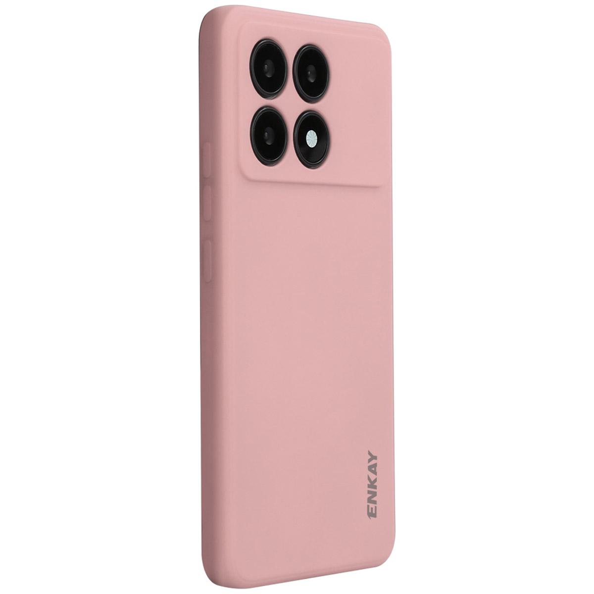 

ENKAY HAT PRINCE For Xiaomi Poco X6 Pro 5G/Redmi K70E 5G Silicone Case Straight Edge Phone Cover Pink