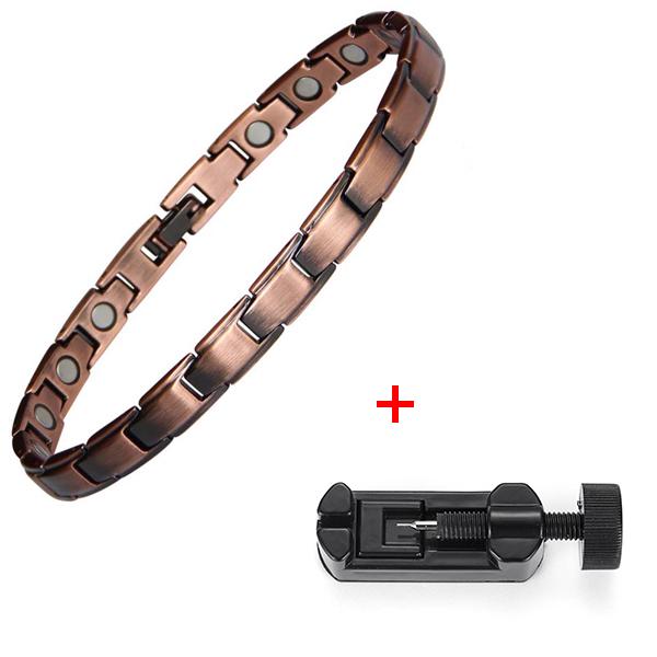 22CMTrendy Pure Copper Magnetic Pain Relief Bracelet for Men Therapy Magnets Bangle Link Chain Women Health Care Jewelry Wholesale