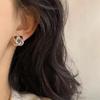 Silver Needle Geometric Heart Hoop Earrings - Retro & High-End Style for a Bold Look