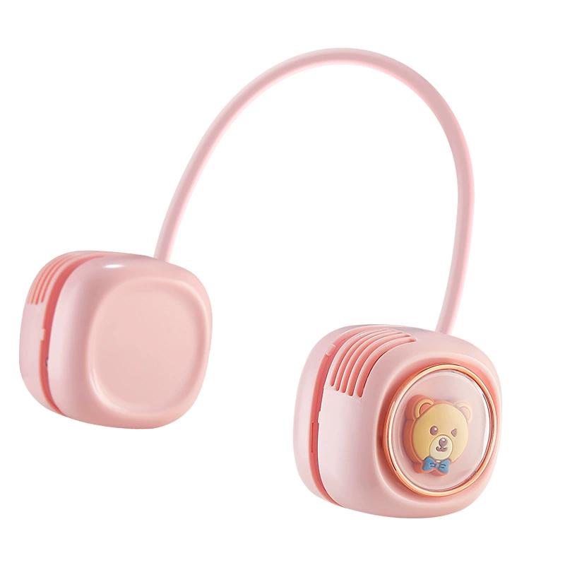 

Ventilador de cuello portátil mini diseño de oso silencioso recargable por USB para niños
