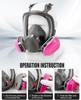 Full Face Respirator Gas Mask: 6800 Reusable Mask with Filter 60923&2097 Dust Mask Anti Fog Organic Vapor Smoke Spray Paint