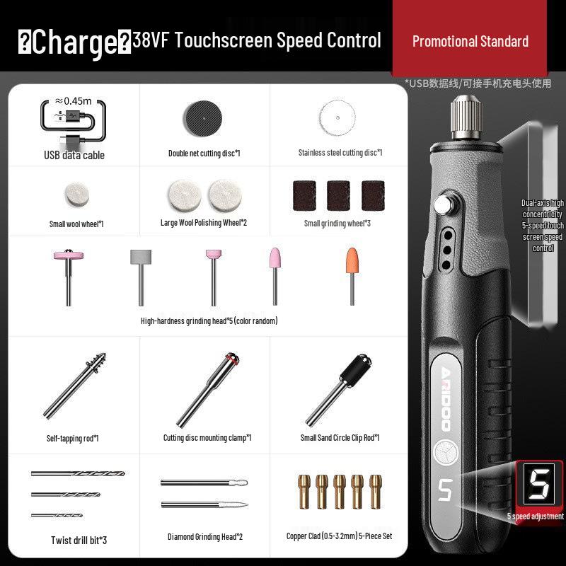 Handheld Electric Mini Grinder & Engraving Tool for Wood, Jade Polishing, and Carving