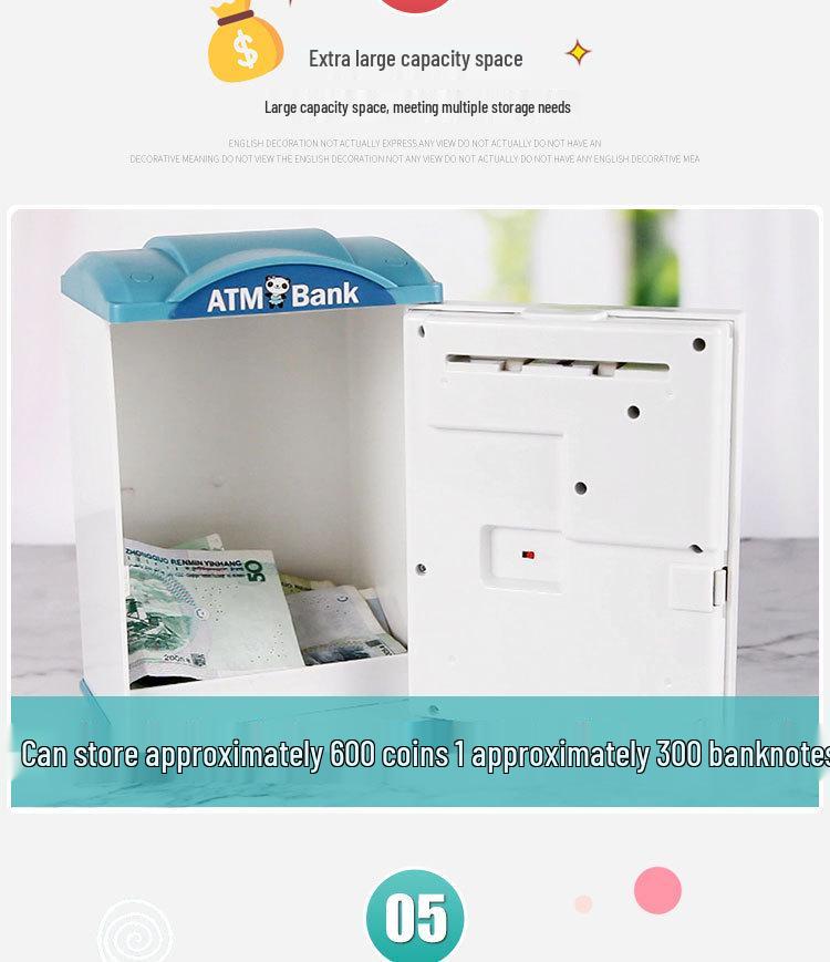 Children's Fingerprint Piggy Bank: Multifunctional Electric Coin Safe & Password Box Toy