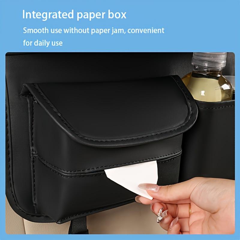 1pcs/set Leather Car Seat Back Organizer with Folding Table Hanging Storage Pouch Tissue Box Holder for Auto Accessories