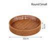 Food Plate Handwoven Plastic Rattan Storage Tray Round Shape Fruit Vegetable Cake Imitation Wicker Rattan Threads Basket