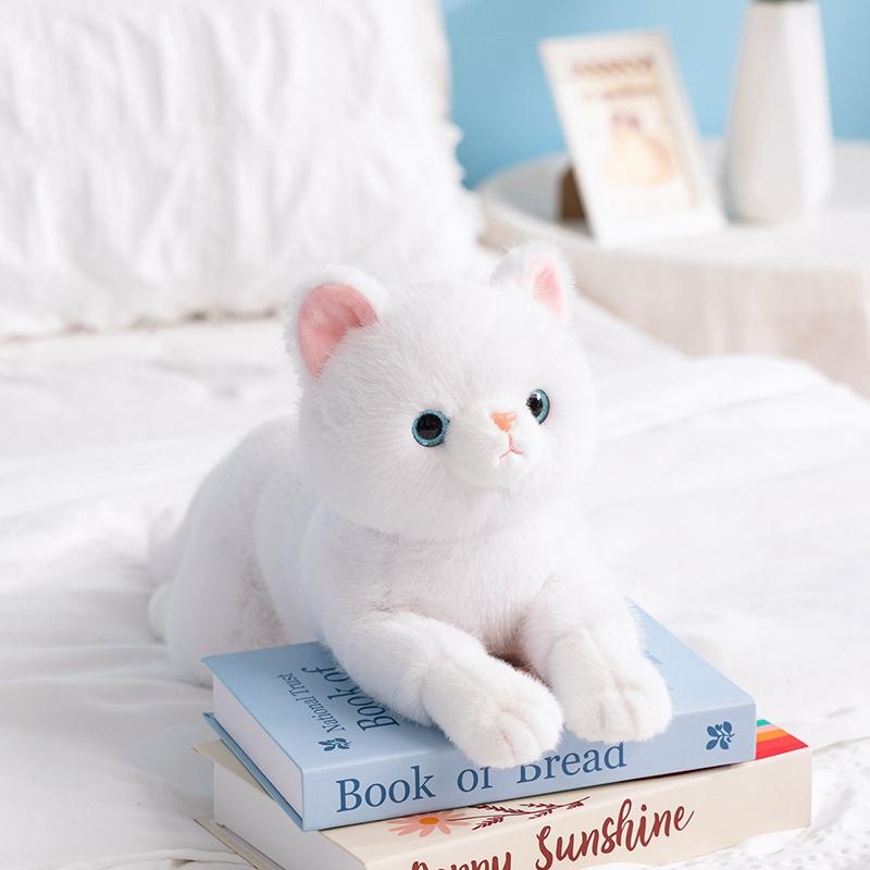 Realistické plyšové hračky kočky Měkký plyšový model kotěte Falešná kočka Kitty 5 barev Realistická zvířata Děti Dívky Svátek Narozeninový dárek