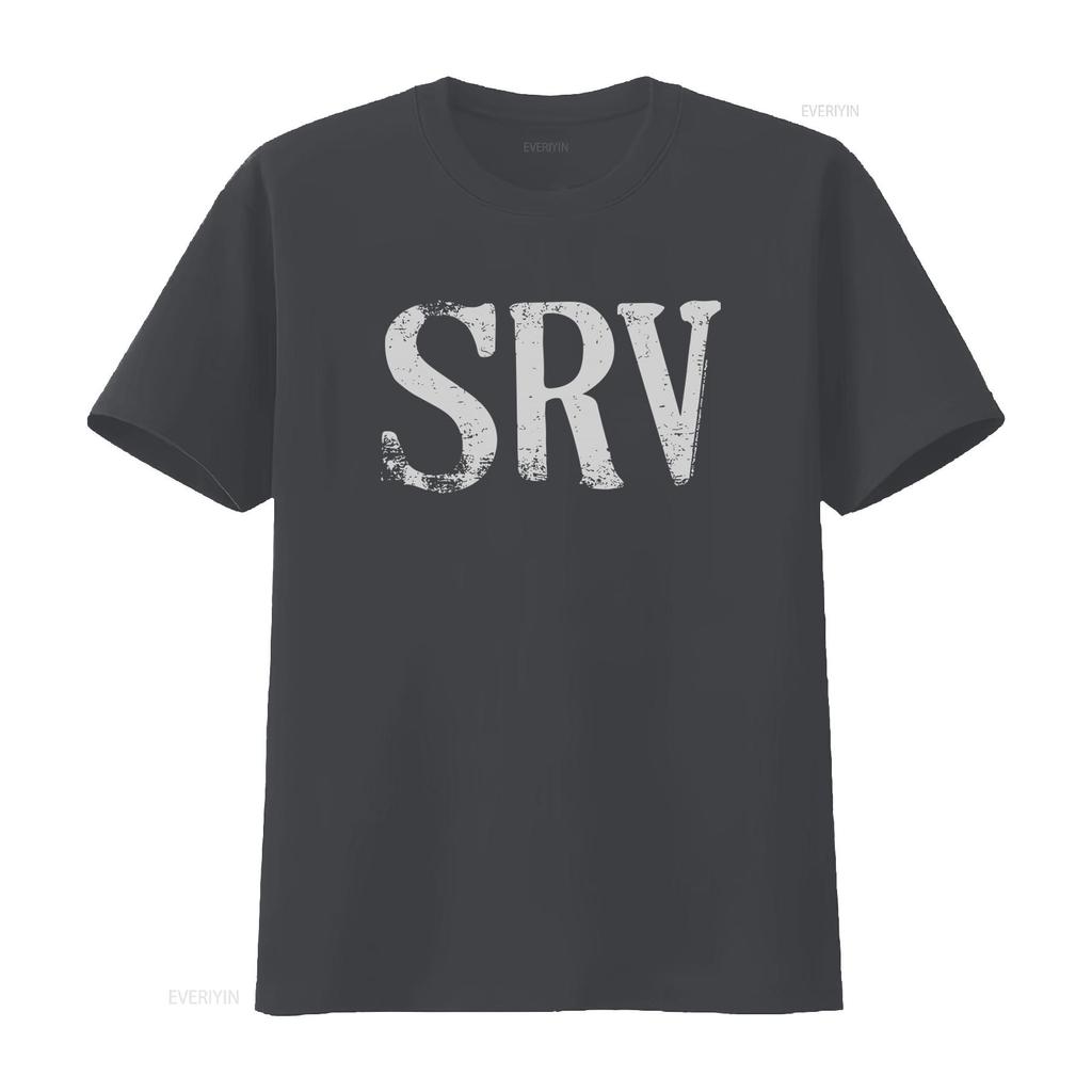 Stevie Ray Vaughan SRV Logo Licensed Classic Rock Blues Music Black T Shirt vintage Washed Comfortable fashion Stylish Slightly