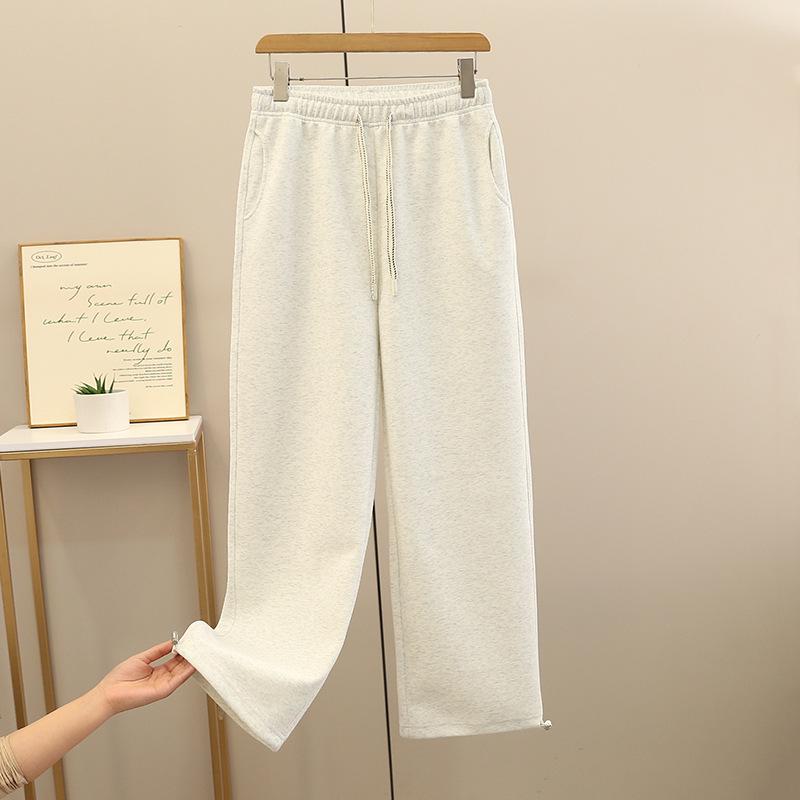 

Брюки Crescent цвета экрю широкие с карманами - Эластичная талия, С манжетами, Повседневные, Женские маленькие, Весенняя коллекция 2025 S (48-53 kg) белый/серый