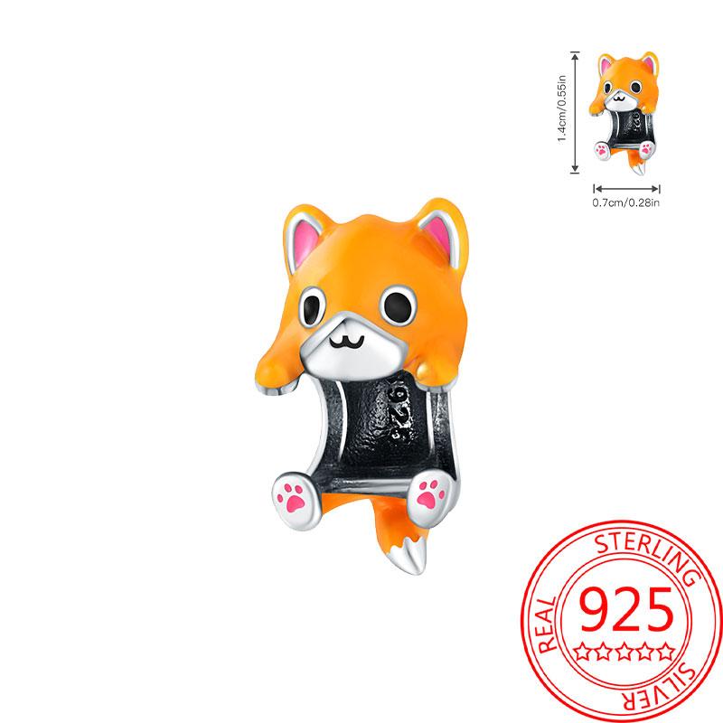 Бусины Медные Шармы Оригинальные Приклеивание Лиса Животное Бусины Подходят Браслет Ювелирные Изделия Diy Женский Тонкий Подарок Аксессуар
