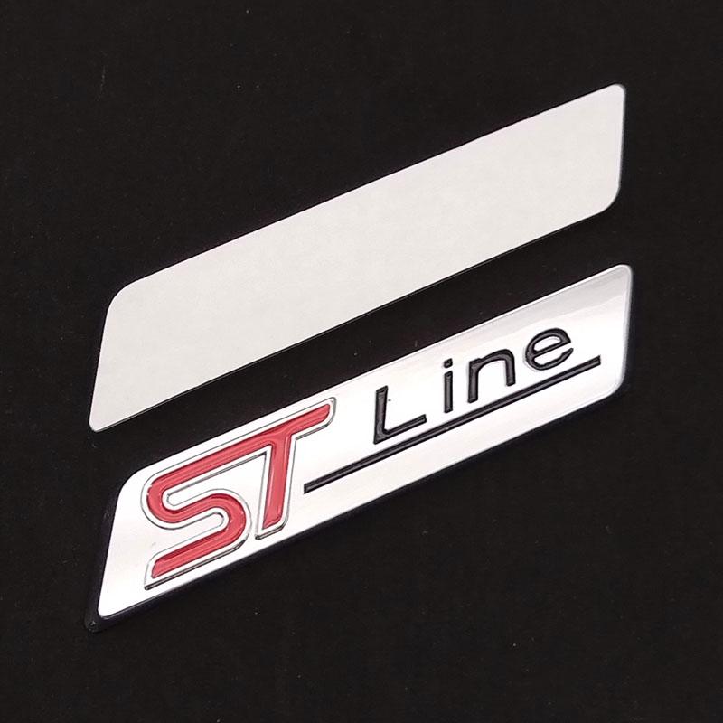cjbkmg1 3D Metal STLine ST Line Emblem Car Fender Rear Trunk Badge Decals Sticker For Ford Focus Fiesta Mondeo Decorative Accessories