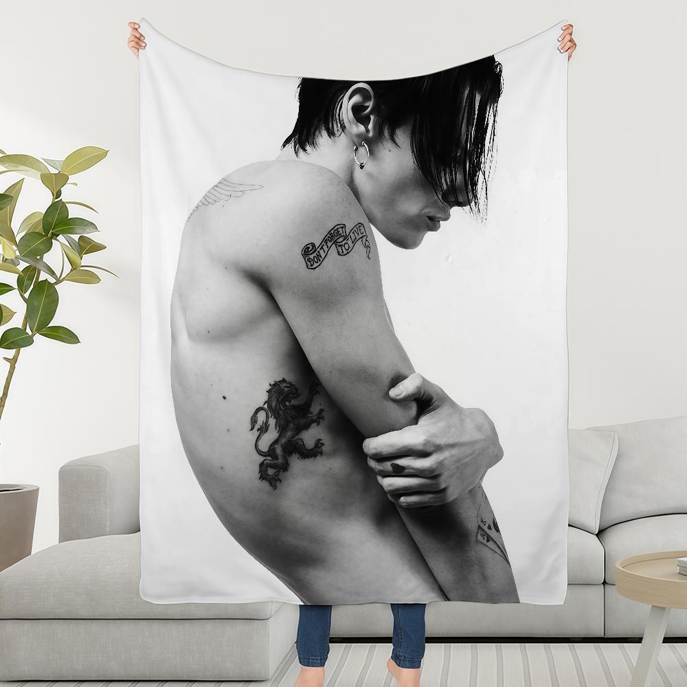 Blanket Throw English Super Y-YUNGBLUDS-ES Cosy Plush Living Room Singer Sofa Couch Childish Birthday Idols Gifts