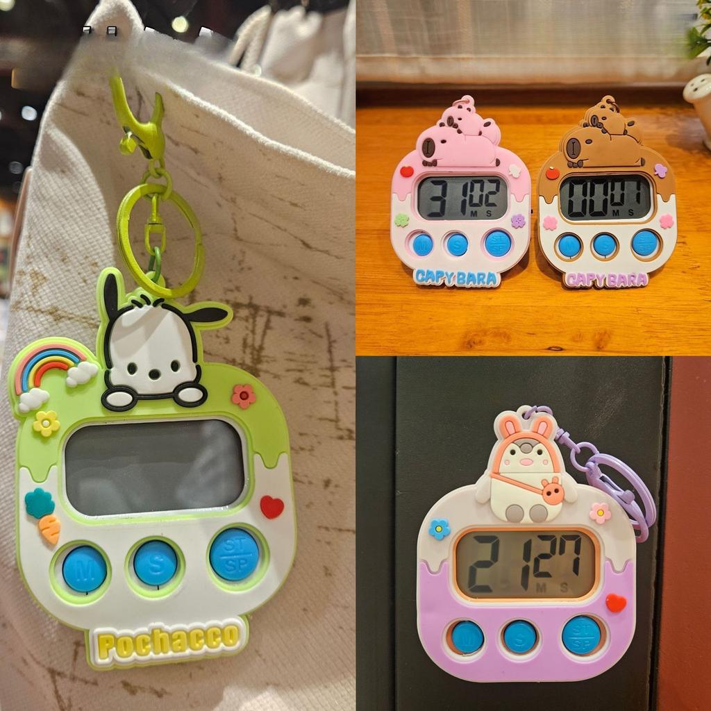 Cartoon Multifunktionaler Küchen-Timer Anhänger Regelmäßiger Timer Studenten Schlüsselanhänger Schultaschenanhänger