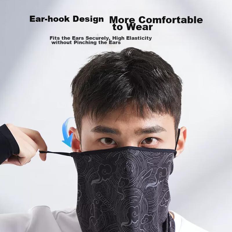 Li-Ning Cycling Sun Protection Face Mask Neck Gaiter for Men, Magic Headband Face Cover Ice Silk Neck Warmer Thin Outdoor Mosquito Repellent