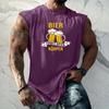 Men Sleeveless Tank Top Loose Fit Casual Streetwear Beer Festival Graphic Printed Muscle Shirt Summer Vacation Workout Gym Vest