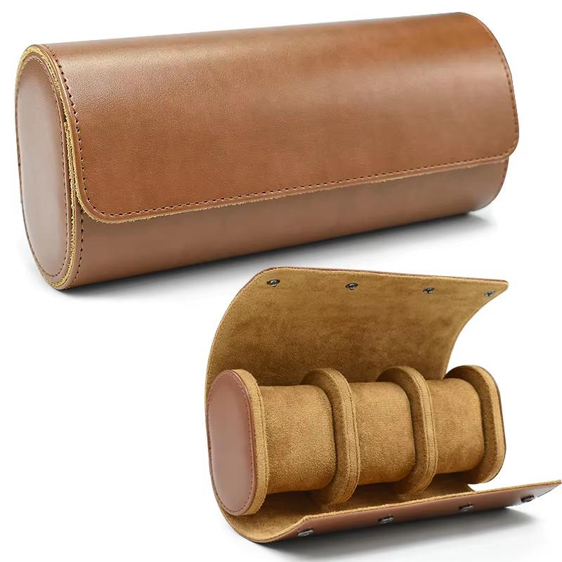 Watch Roll Travel Case 1/3-Slot Portable Vintage Leather Watch Display Case Storage Box Watch Organizers Men Christmas Gift