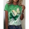Latest Women's T-Shirt 3D Butterfly Print Top Short Sleeve Tee Fashion Round Neck Clothes for Teenagers Fashion Girl Clothes