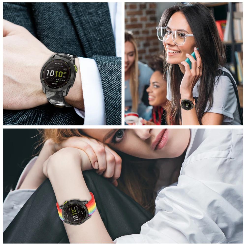 22mm 26mm QuickFit Nylon Loop Strap For Garmin Tactix 7 AMOLED Delta Bravo Band For Garmin Fenix 8 7X 6 PRO 5 Braided Watchbands