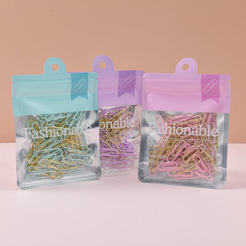 New Macaron Color Office Suit: High-Value, Labor-Saving Binding and Paper Clip Set with Long Tail Design