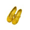 Sheepskin Version Inner Height Increase Retro Mary Jane Shoes Women's Word with Suede Shallow Mouth Round Head Bow Ballet Single Shoes Women