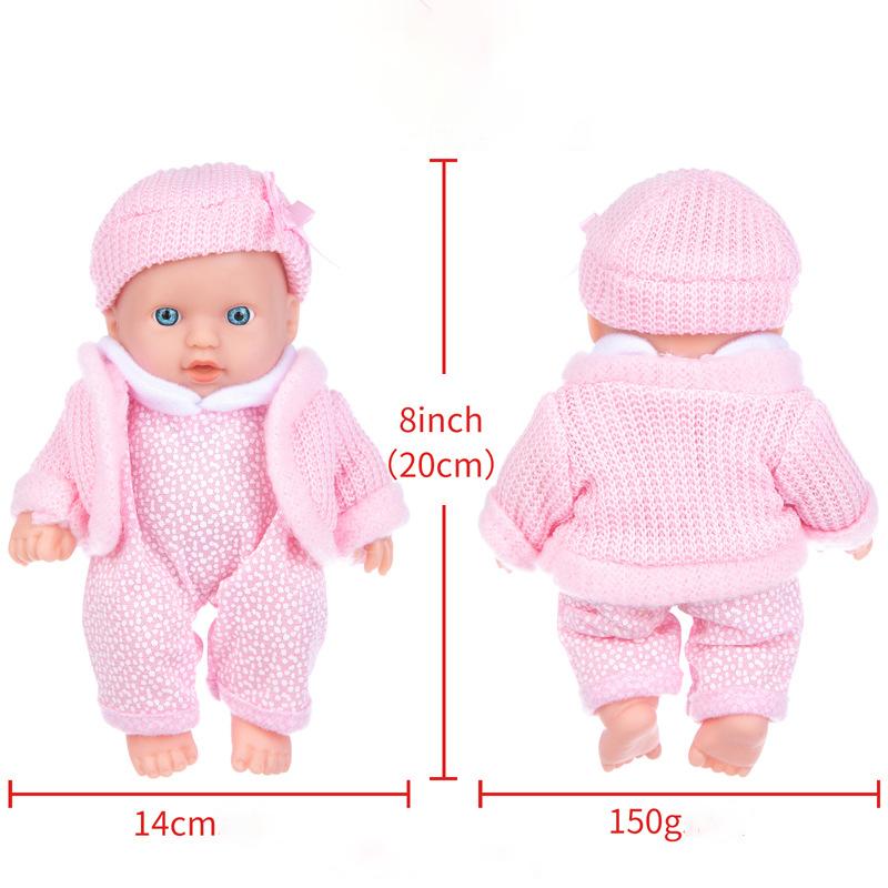 20CM Washable Lifelike Soft Hand-painted Simulation Baby Reborn Doll Children Accompany Play Doll