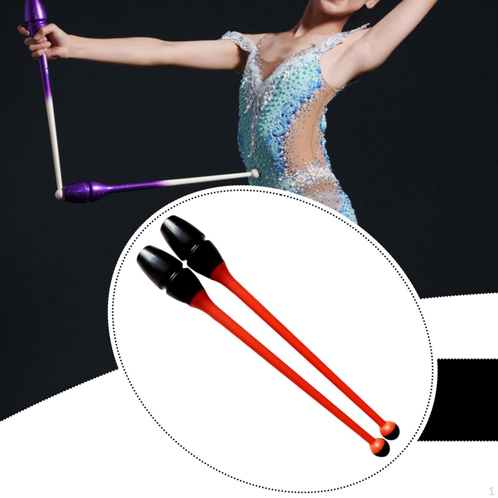 Verbindbarer Rhythmische Sportgymnastik Stab Tanz Requisiten Einfach zu Steuern Trainingsgerät 45,5cm orange