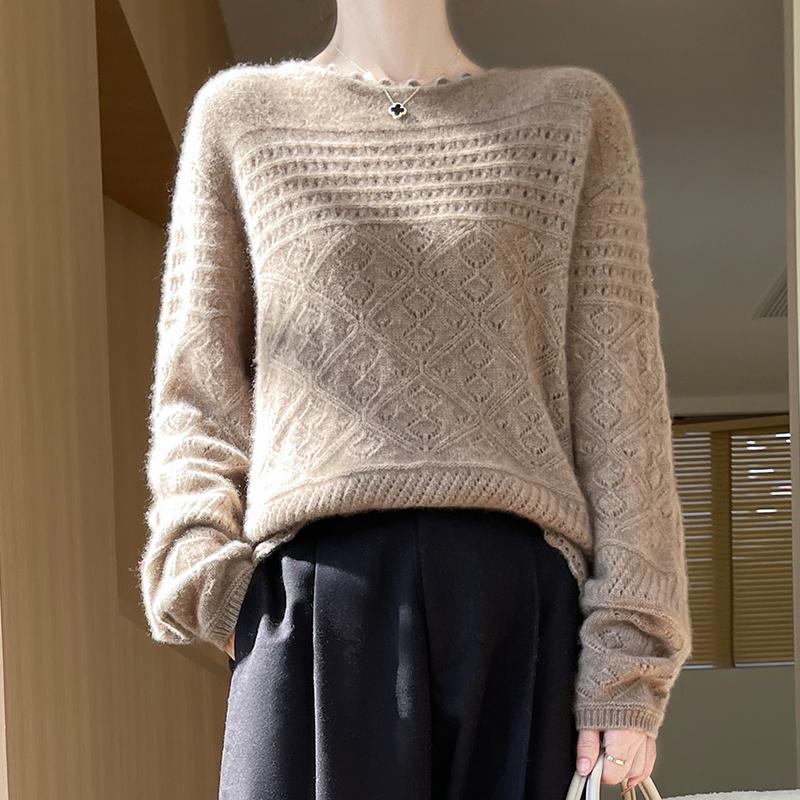 Women's Cashmere Sweater Qinghe Cashmere 30% Cashmere 70% Wool Autumn and Winter Cashmere Pullover Hand-woven Soft and Warm