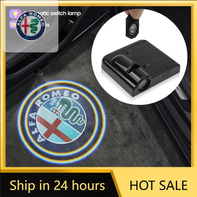 Car Sticker For Alfa Romeo 159 147 LED Wireless Car Welcome Lights Car Door HD Projector Lamp For Alfa Romeo Giulia 159 156 Stel zl8