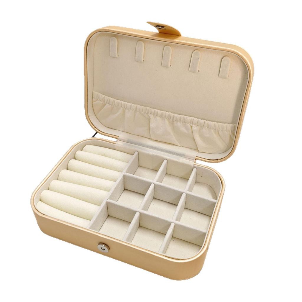 Girls Travel Jewelry Storage Box, Removable Baffle Stud Earrings Ring Bracelet Jewelry Box