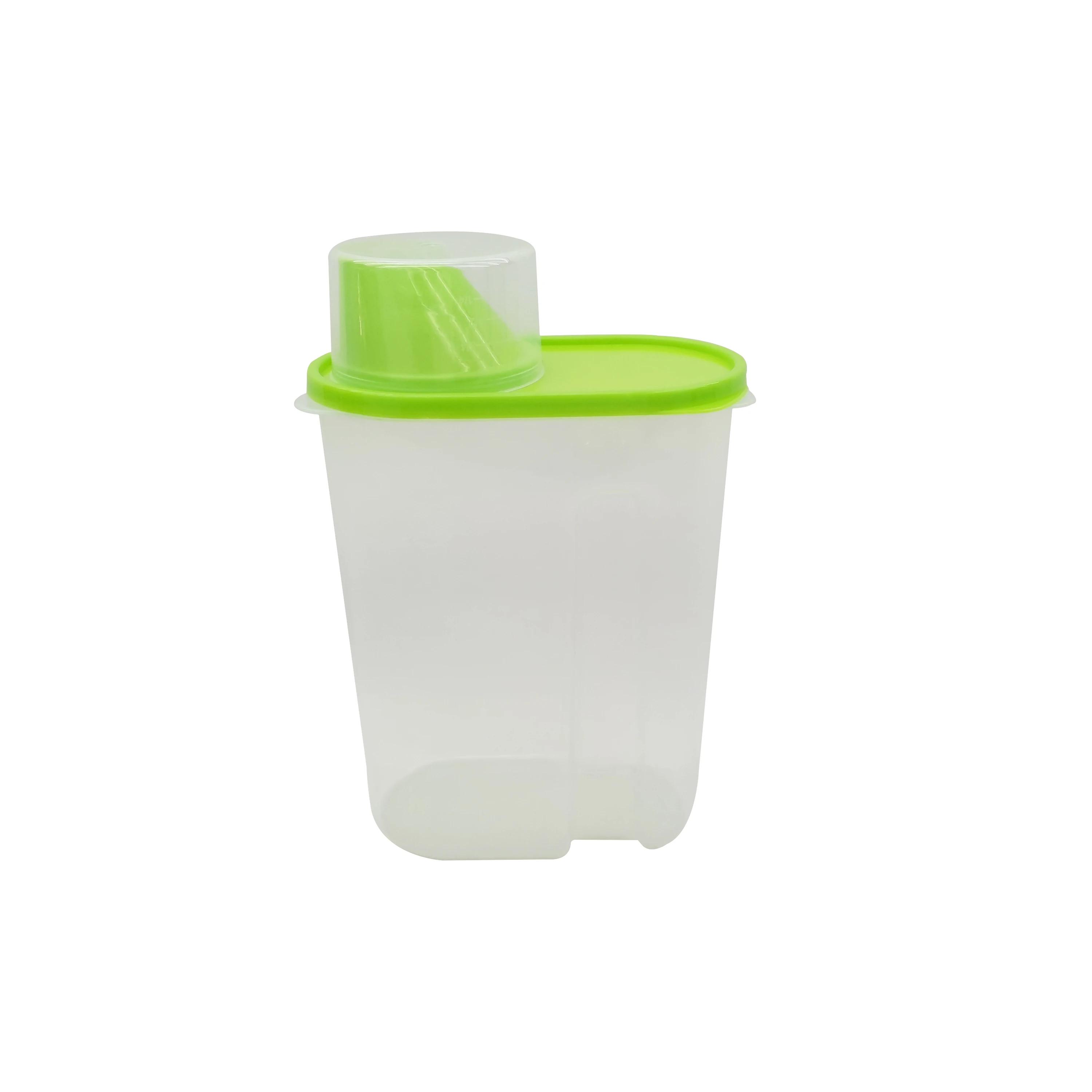 

Kitchen Food Container Sealed Crisper Grains Tank Storage Kitchen Sorting Rice Storage Box Container Bottles and Jars 1.9L зелёный