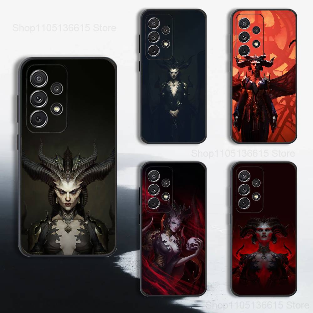 Game L-Lilith D-Diablos Phone Case For Samsung S25,S24,S23,S22,S21,S20,S10,S9,Ultra,Plus,Lite,FE,Soft Silicone Black Cover