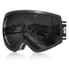 OTG Ski Goggles with Baseball Made In UV400 Wide Field of Glasses Helmet Snow and Unisex for Men and and Black EX-DASH Wide-Vision Lenses, Italy,