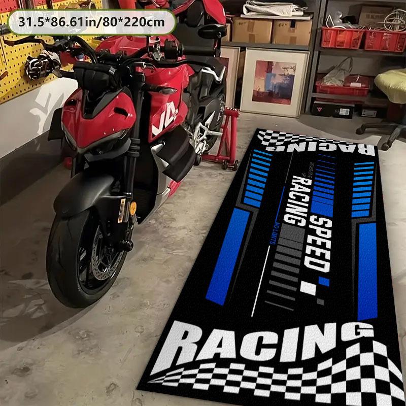 Motorfiets Vloermat Antislip Garagekleed Racestijl Motorfiets Displaymat Binnen Buiten Parkeer Tapijt Huisdecoratie 40x120cm 16x47inch