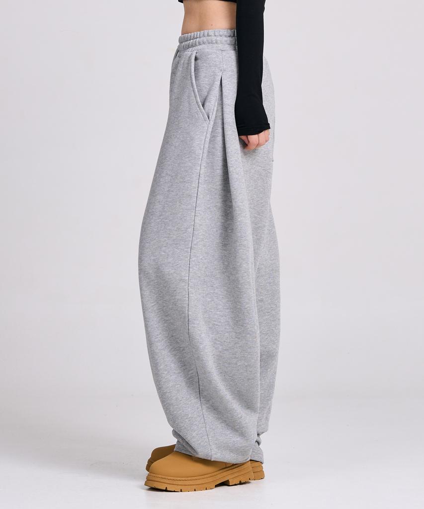 Osillos D19 Straight Side Pintuck Balloon Sweatpants_Melange